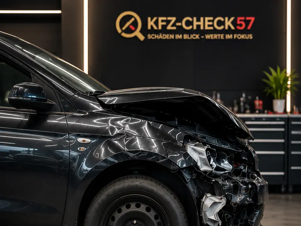 Frontalschaden an zwei Fahrzeugen nach einer Kollision auf der Straße